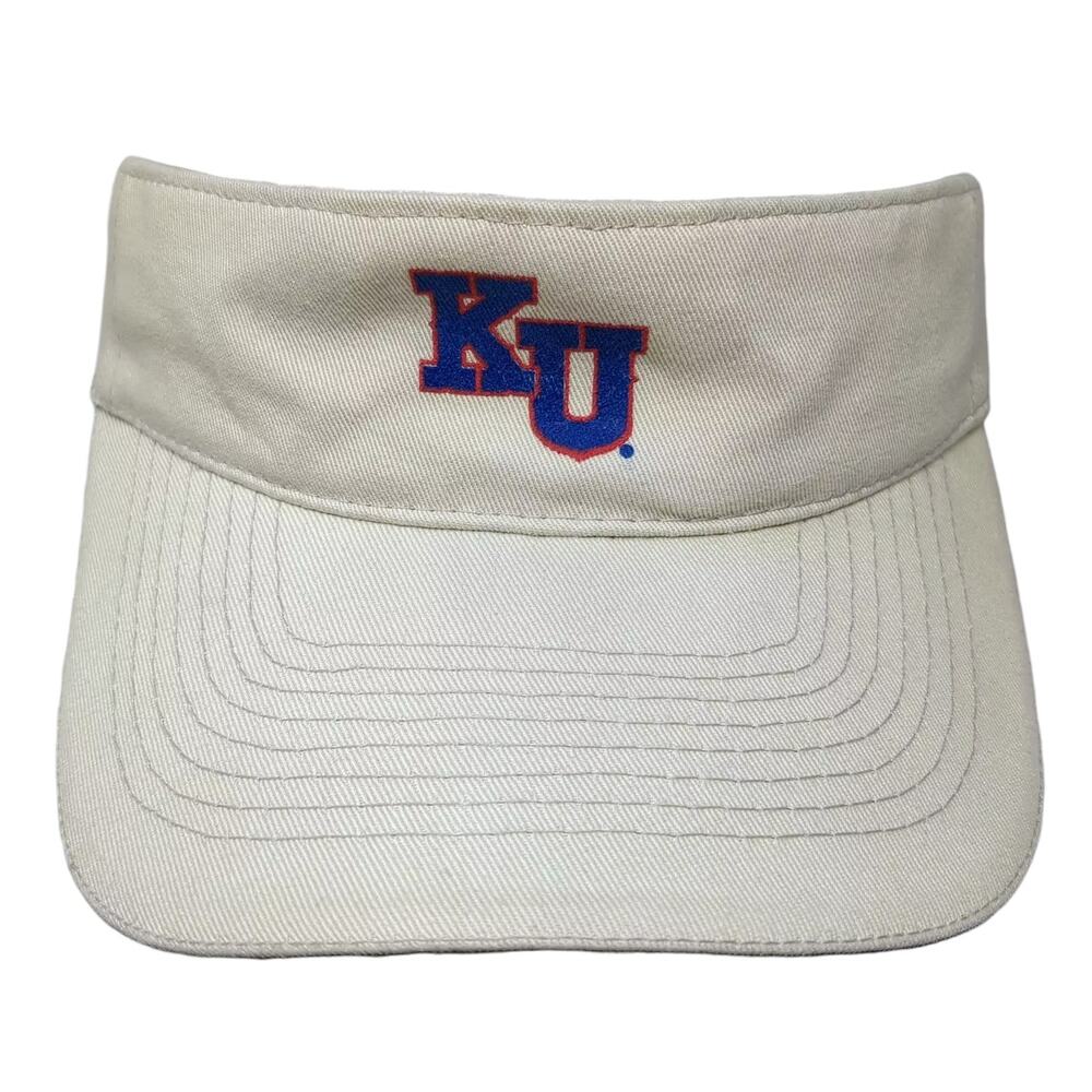 Kansas Jayhawks NCAA Nissin Cap Visor Beige Blue One Size OSFM Adjustable Hat